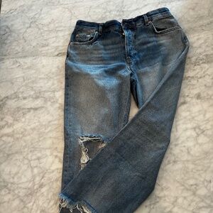 Free People size 29 distressed cropped jeans like new SO CUTE :)
